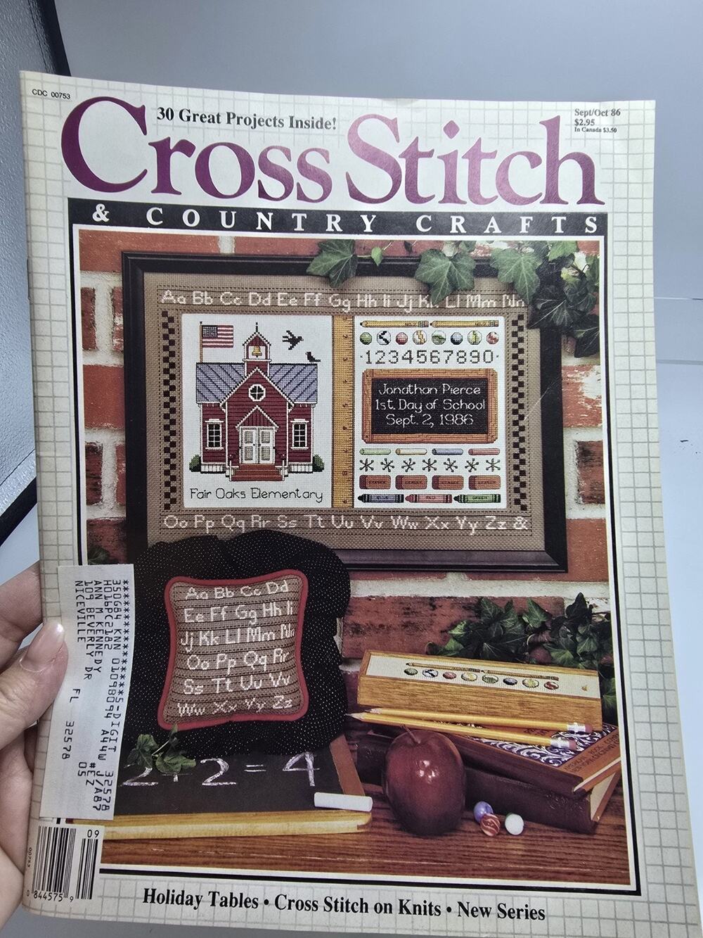 Cross Stitch & Country Crafts Magazine Sept Oct 1986 30 Projects Holiday Tables